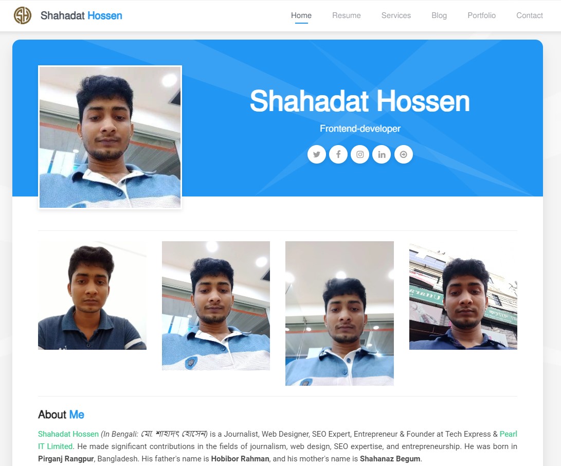 Shahadat Hossen Website Screenshot