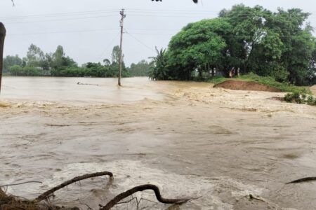 বিপদ সীমার উপরে নালিতাবাড়ীর ভোগাই ও চেল্লাখালী নদীর পানি