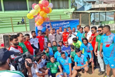 সিআরএফ সাংবাদিক ফুটবল টুর্নামেন্টে সাম্পান দল চ্যাম্পিয়ন